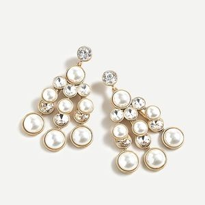 J Crew Pearl and crystal snowfall earrings